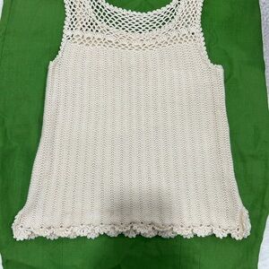 Beautiful  crochet Cream Crochet Tank Top